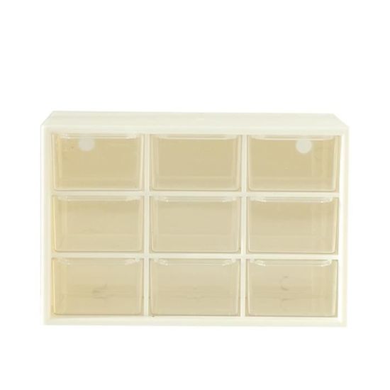 Organisateur De Bureau Avec 3 Tiroirs Blancs Empilables – Plastique PET Transparent – Dimensions 23x17x8 Cm Par Niveau – Pour Fournitures, Cosmétiques, Petit Bric-à-brac