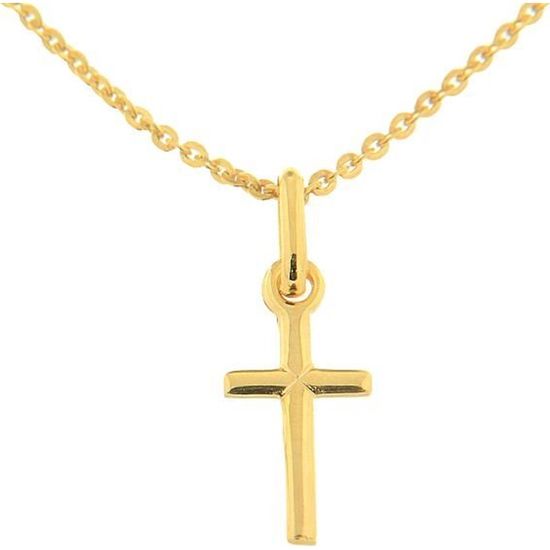 Pendentif Croix En Or 9 Carats (375/1000) Pour Femme - Dimensions 33x20 Mm, Neuf Avec étiquettes