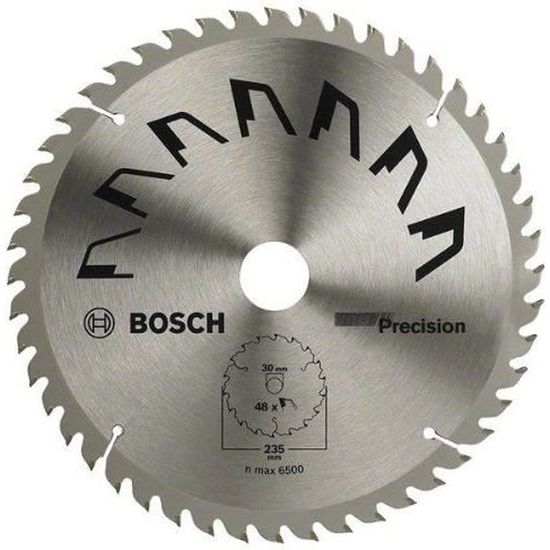 Bosch 2609256877 Précision Lame de scie circulaire 48 dents carbure Coupe nette Diamètre 235 mm alésage/alésage avec bague de réd…