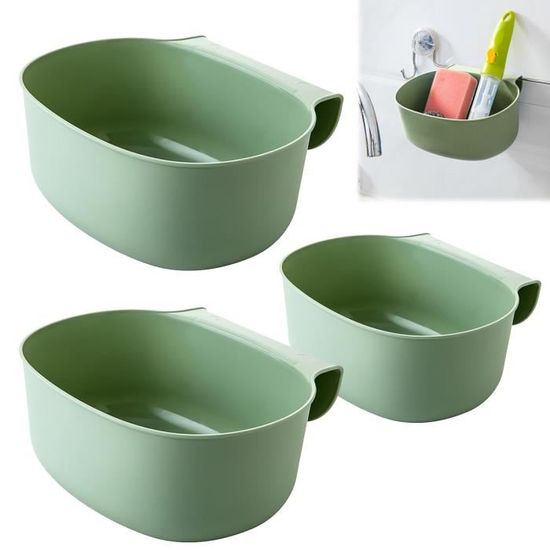 Lot De 3 Bacs à Déchets De Cuisine Suspendus - Plastique PP, 23x18x9 Cm - Pour Porte D'Armoire Jusqu'à 2,4 Cm