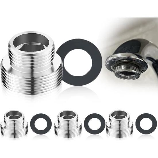 4 Adaptateurs Robinet M22 Mâle Vers M22 Mâle Avec Joints - Laiton, Pour Aérateur D'évier, Tuyau D'arrosage, Filtre à Eau