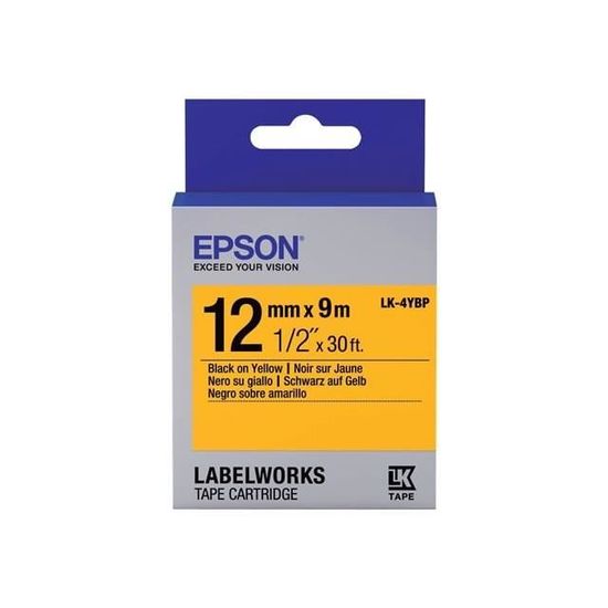 Bande d'étiquettes EPSON LK-4YBP - Noir pour imprimante LabelWorks