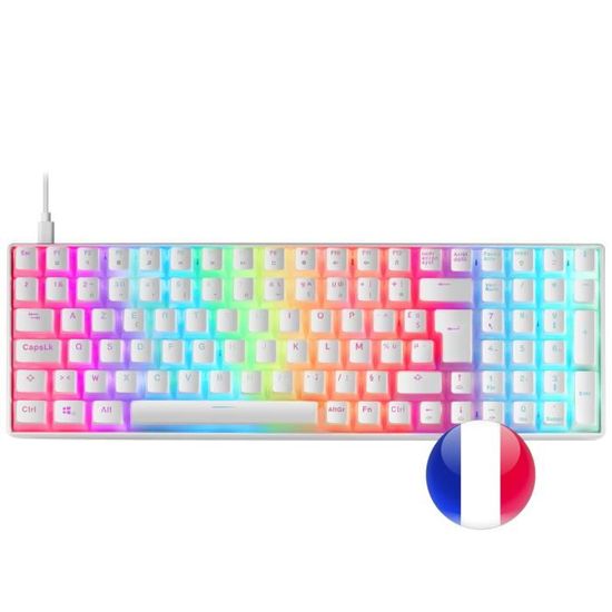 Clavier MARS GAMING Clavier Mécanique RGB MKULTRA Blanc, Compact