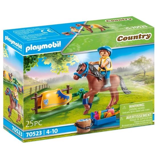 PLAYMOBIL - 70523 - Cavalier avec poney brun - Playmobil Country - 25 pièces - A partir de 4 ans