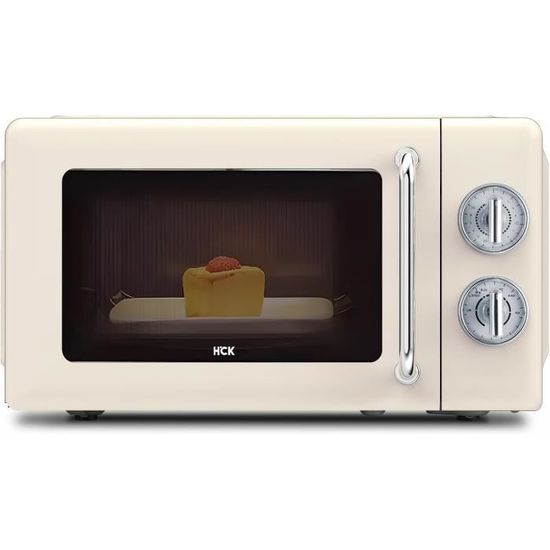 Micro-Onde Rétro 20L - Micro-Ondes 700W Avec Fonction Décongélation