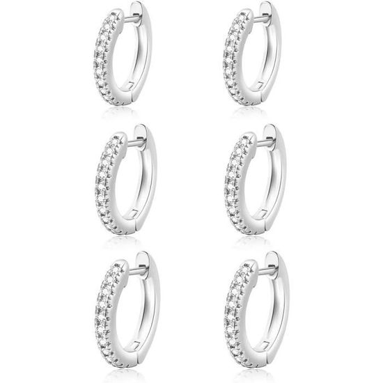 Creole Argent ALEXCRAFT Boucles D'oreilles Femme Argent 925 Coeur 3 Paires Boucles D'oreilles Femme Coeur Argent Boucles D'oreilles Femme Creole Boucles D'oreilles Femme Creoles