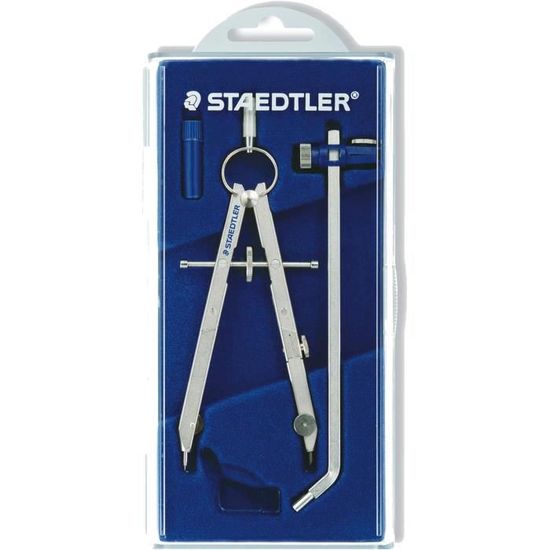 Compas De Précision Staedtler Mars Comfort 553 - Réglage Micrométrique - Avec Rallonge Pour Cercles Jusqu'à 360mm