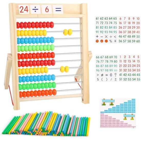 Abaque en Bois - Cadre de Comptage Jouet Mathématique pour Enfants