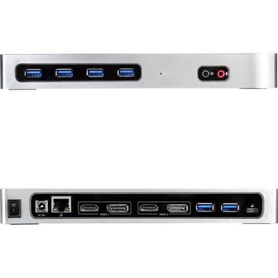 STARTECH.COM Station d'accueil PC double affichage 4K - Double HDMI, double DP, ou HDMI et DP 60 Hz - USB-C / USB 3.0