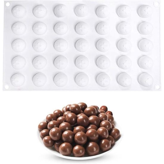 Duoyif Moule Silicone Sphère 35 Cavités 2cm - Moules à Chocolat Boules, Glaçons, Bonbons Et Desserts