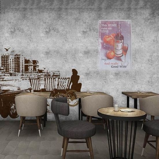 1 PC Plaque Mur Décor 3D Rétro Affiche En Métal Signes Peinture pour La Maison Hôtel Café Restaurant Club Pub  TABOURET DE BAR
