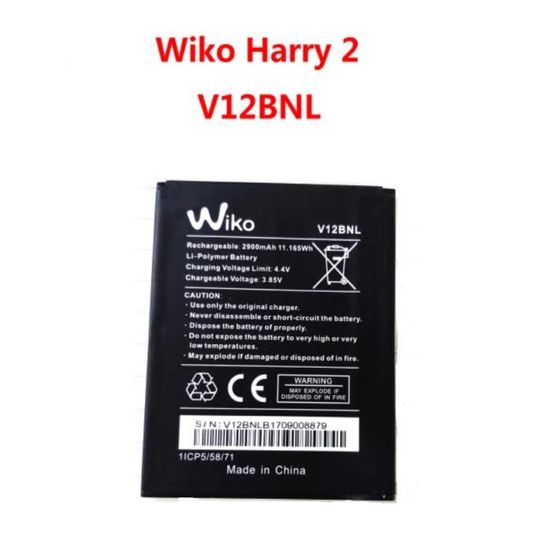 Rechargeable Li-Polymer Battery V12BNL for Wiko Harry 2