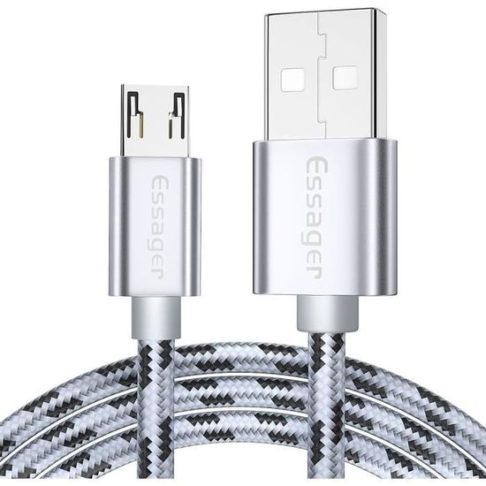 Câble USB-C Vers USB-B Imprimante - Tressé, Connecteurs Métal, Longueurs 0.5/1/2 M
