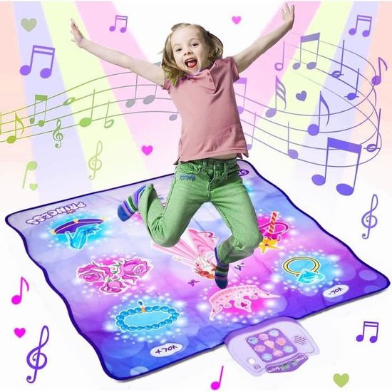 Tapis Danse Enfants JONRRYIN - LED Musical - 5 Modes - 3-12 Ans - Cadeau Noël