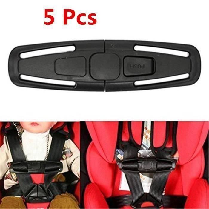 5 Pcs Pince de verrouillage pour pour harnais de sécurité de siège auto (noir)