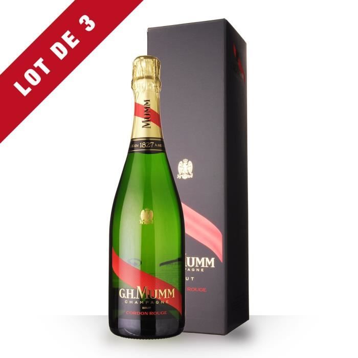 3X Mumm Cordon Rouge 75cl Brut - Etui - Champagne