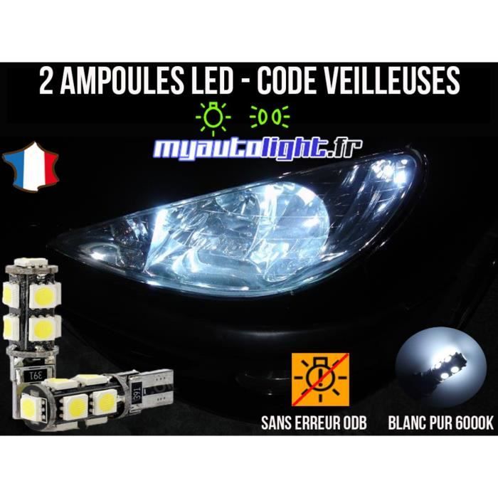 Pack veilleuses à led blanc xenon pour PEUGEOT 206