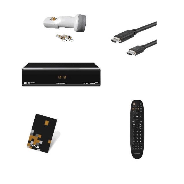 THOMSON THS 804 Décodeur TNT HD satellite TNTSAT+HDMI+ carte tntsat + lnb HD ME