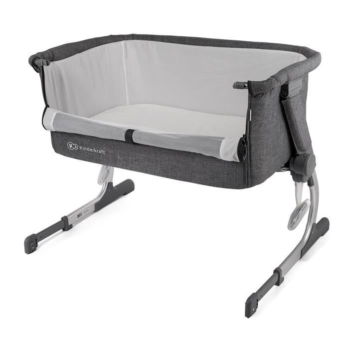 Kinderkraft Uno Lit d'appoint, Cododo, Lit parapluie, Ultraléger, Stable, Gris