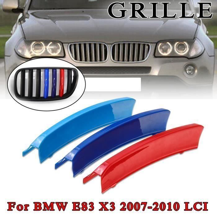 3PCS Grille Clip Calandre 3D Sport M Garniture Pour BMW E83 X3 LCI 07-10 L19513