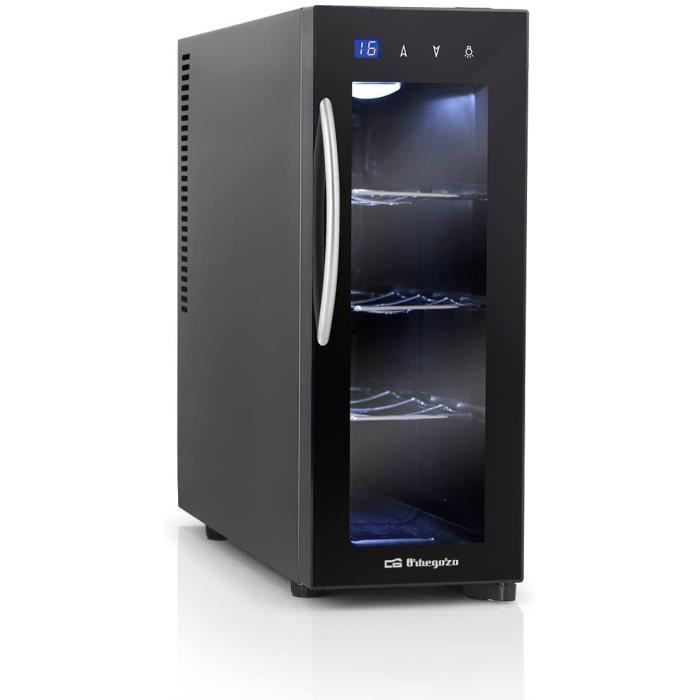 Cave a vin Orbegozo Vt 415 – Cave 4 bouteilles, LED, 13 L, 70 W, 3 étagères Chromé amovibles, Display num&ea21