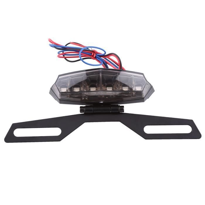 ARAMOX feu stop 1 Pc moto Dirt Bike LED feu de frein arrière plaque d'immatriculation support de montage support rouge bleu