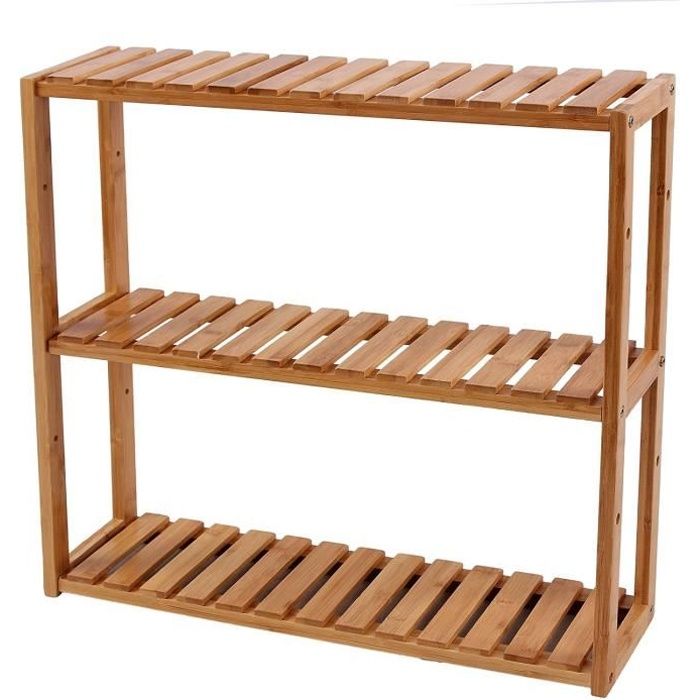 Etagère en bambou rangement salle de bain cuisine 60 x 15 x 54 cm (L x l x h) 330