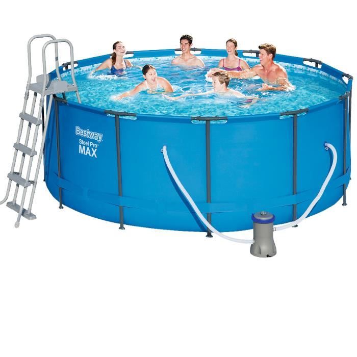 Piscine gonflable hors sol Ø366 cm 10.250 litres pompe cartouche échelle incluse 122cm hauteur