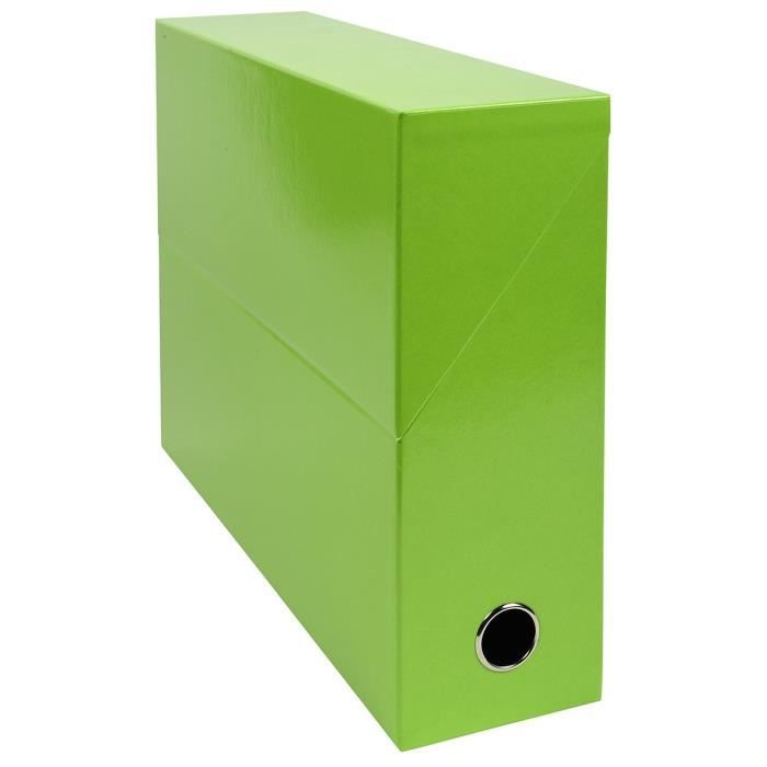 EXACOMPTA Boite transfert - 340 x 255 mm - Dos de 90 mm - Carte pelliculée F.S.C. 19/10 ème - Vert Anis Iderama
