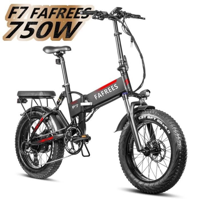 Vélo électrique 20'' FAFREES F7 Autonomie 90km 48V 10Ah 750W Max 35km/h Vélo plaint Noir