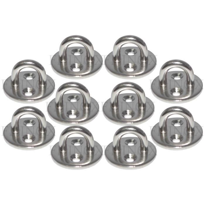 Pontet Rond inox Sur Platine Ronde 40mm ( Lot de 10 ) inox