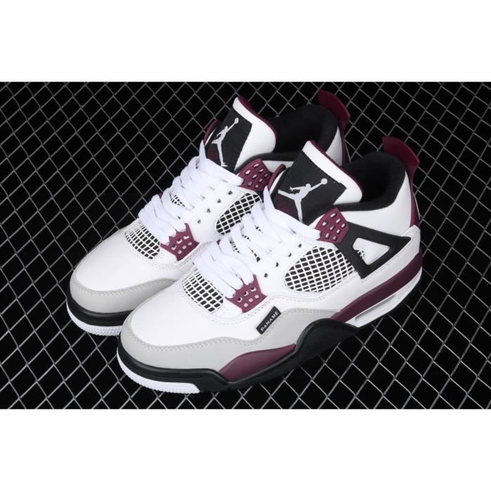 Air Jordan 4 Retro PSG AJ4 Joe 4 Big Paris Full Head Layer Blanc Fuchsia Paris Saint Germain Nom Retro Sneakers Chaussures de basket