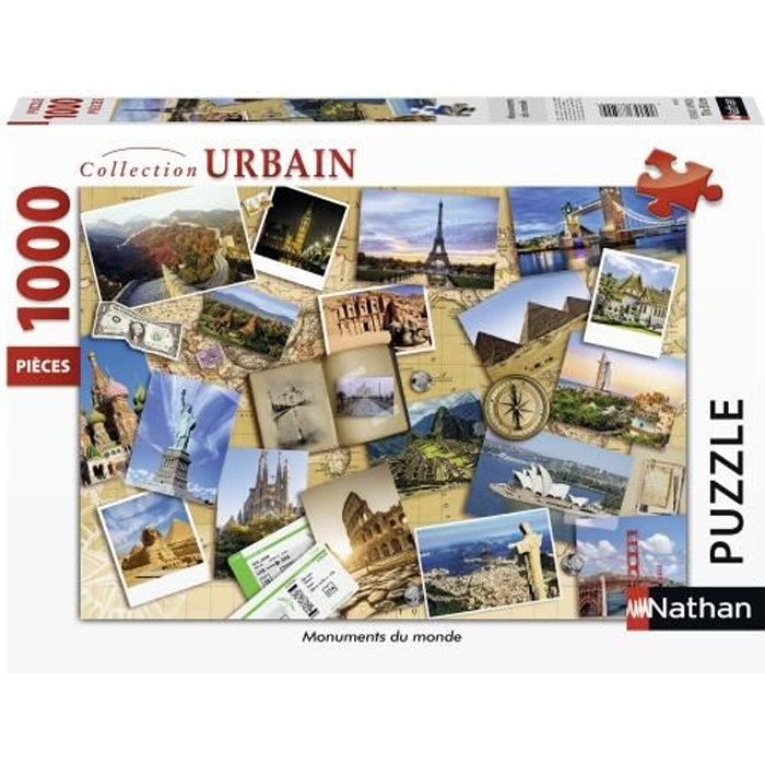 Puzzle 1000 pièces - Monuments du monde - Nathan - Puzzle Adultes - Dès 12 ans