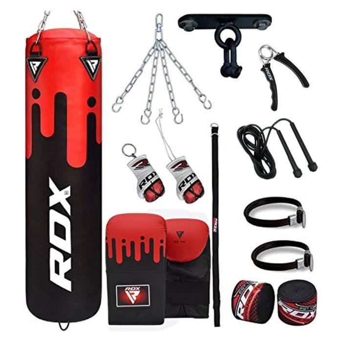 RDX Sac de Frappe Rempli Lourd Punching Ball MMA Muay Thai Kickboxing Arts Martiaux Gants Boxe Chaine