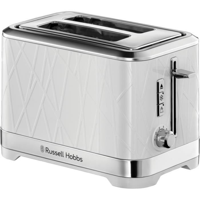 Russell Hobbs 28090-56 Toaster Grille-Pain Structure, Lift'n Look, Fentes XL, Cuisson Ajustable, Réchauffe Viennoiseries - Blanc