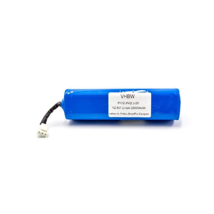 vhbw Li-Ion batterie 2600mAh pour robot aspirateur Philips Smartpro Compact FC8710