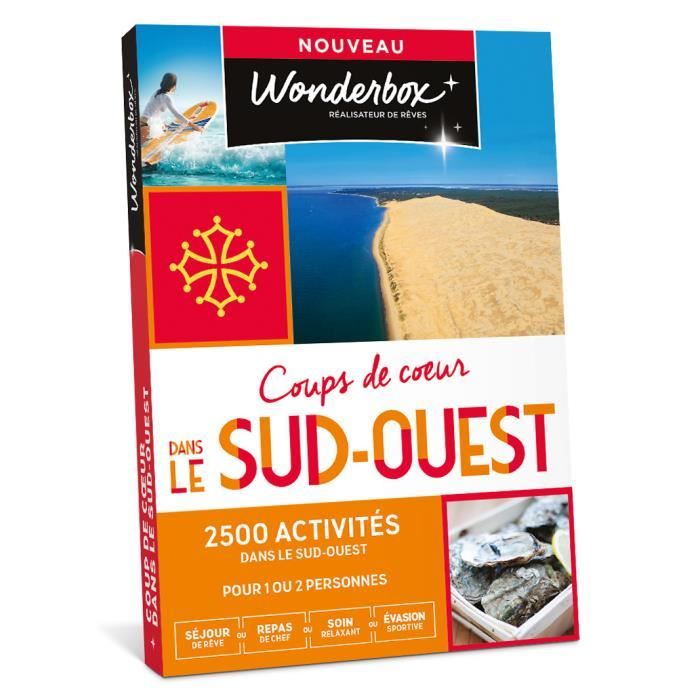 Wonderbox - Box cadeau - Coups de coeur dans le sud-ouest - 1 expérience ou 1 séjour dans le Sud-Ouest parmi 2500 activités