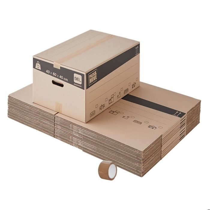 Lot 20 cartons déménagement larges 40x60x40cm + 1 adhésif offert