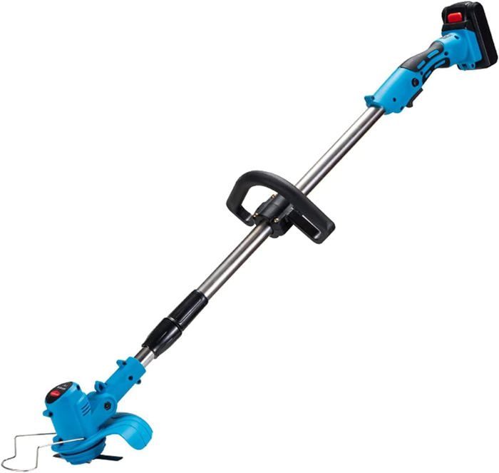 Tondeuse à Gazon Électrique Pliable Sans Fil 3 Lames - Batterie Intégrée, Poteau Télescopique, Diamètre 15 Cm