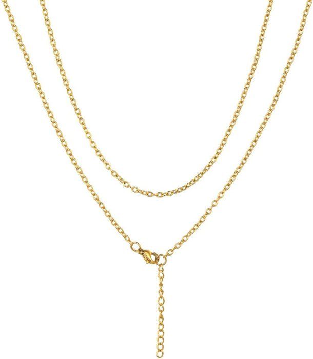 Pendentif Jeune Fille Vintage Années 80 - Métal Doré Et Laque Noire - Chaîne Maille Forçat