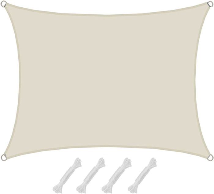 Voile D'ombrage Rectangulaire 155x175 Cm - Protection UV, Imperméable, Coupe-vent Pour Terrasse/jardin