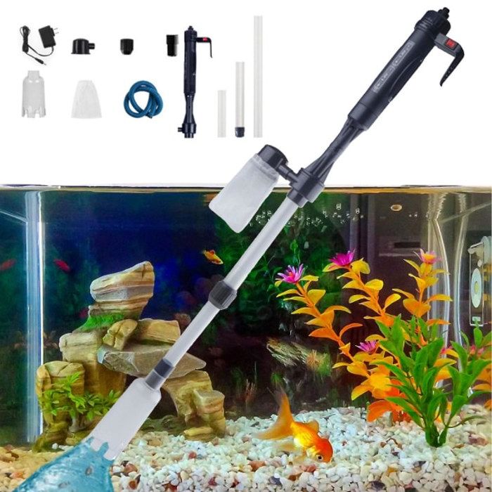 Meilleurs prix pour Nettoyeur de Gravier lectrique 4 en 1 - Siphon Automatique Aspirateur tanche pour Aquarium couleurs multiples PZCC