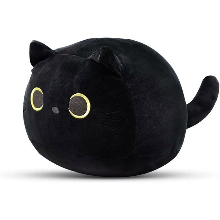 Comparer les prix de Oreiller de chat noir en peluche de 8 po pour chat noir PZCC