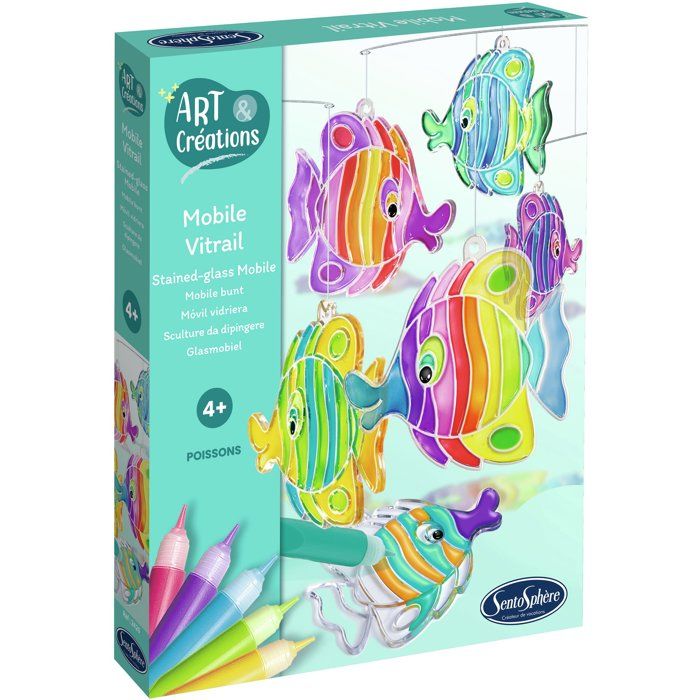 Sentosphère Coffret mobile vitrail poissons