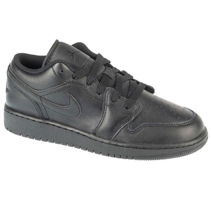Jordan Baskets garçon - JORDAN - Air Jordan 1 Low GS 553560-093 - Noir - Cuir - Lacets