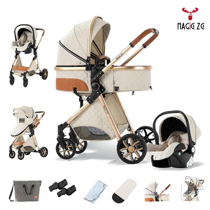 Poussette trio MagicZC bébé 3 en 1,Dossier réglable,0-3 ans