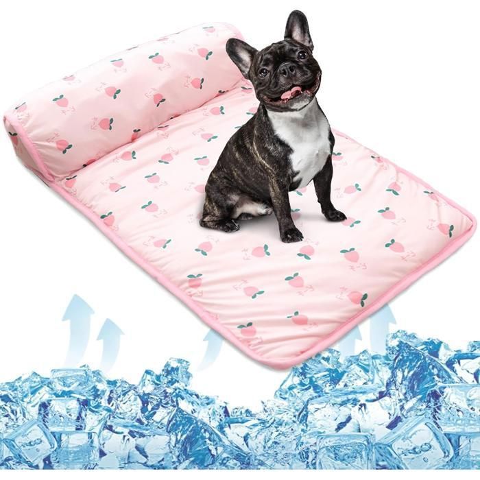 Comparer les prix de Panier auto-rafraîchissant 3 en 1 pour animaux de compagnie avec oreiller – Tapis et couverture rafraîchissants en soie glacée