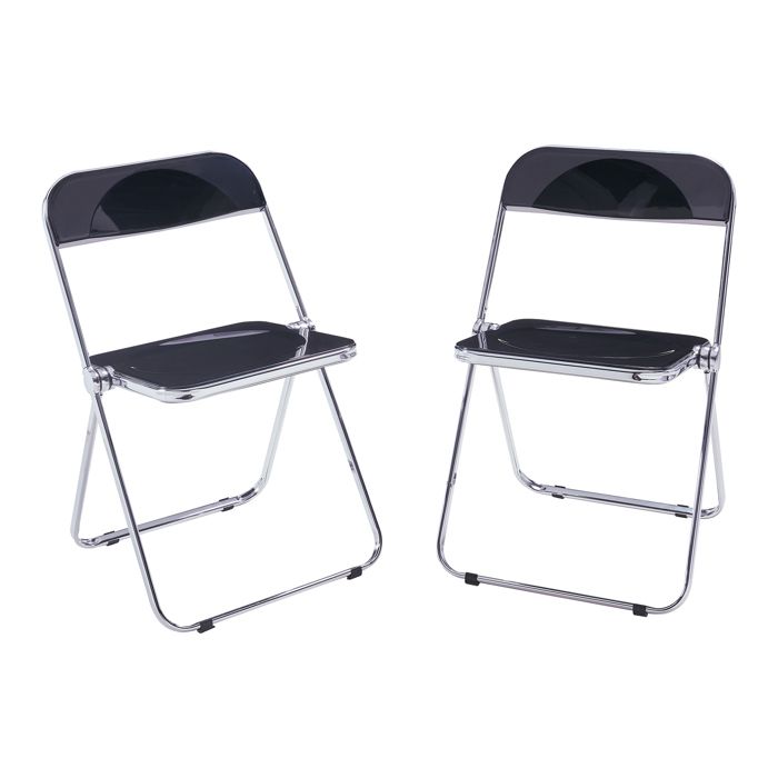Lot de 2 chaises pliantes Pornainen 74 x 46 x 47 cm noir_x000D_ Lot de 2 chaises pliantes Pornainen 74 x 46 x 47 cm noir_x000D_