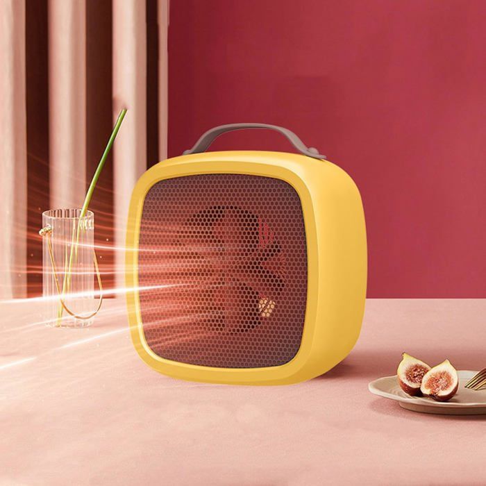 Radiateur électrique Radiateur soufflant Petit radiateur dappoint Mini radiateur Interrupteur inclinable Protection contre Jaune