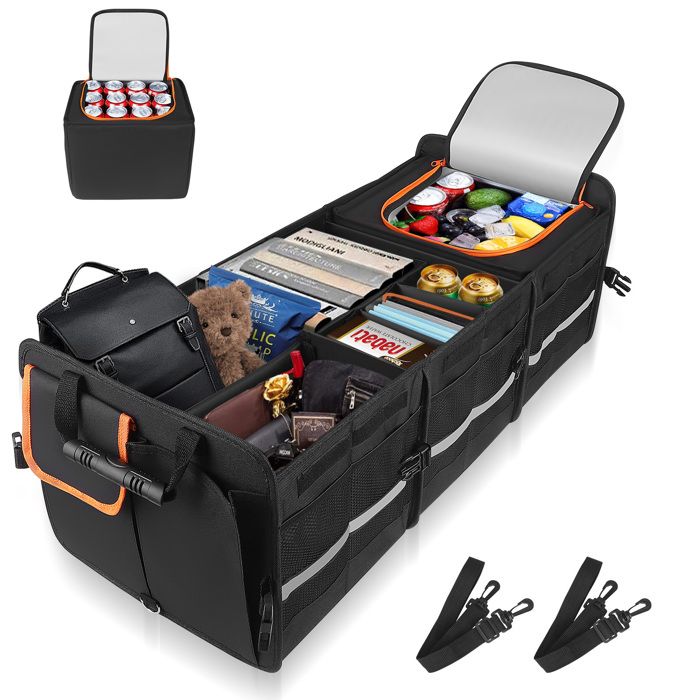 2 Pièces Rangement Coffre Voiture 39x27x19cm Pliable Avec Velcro - Organisateur Outils Et Accessoires Auto